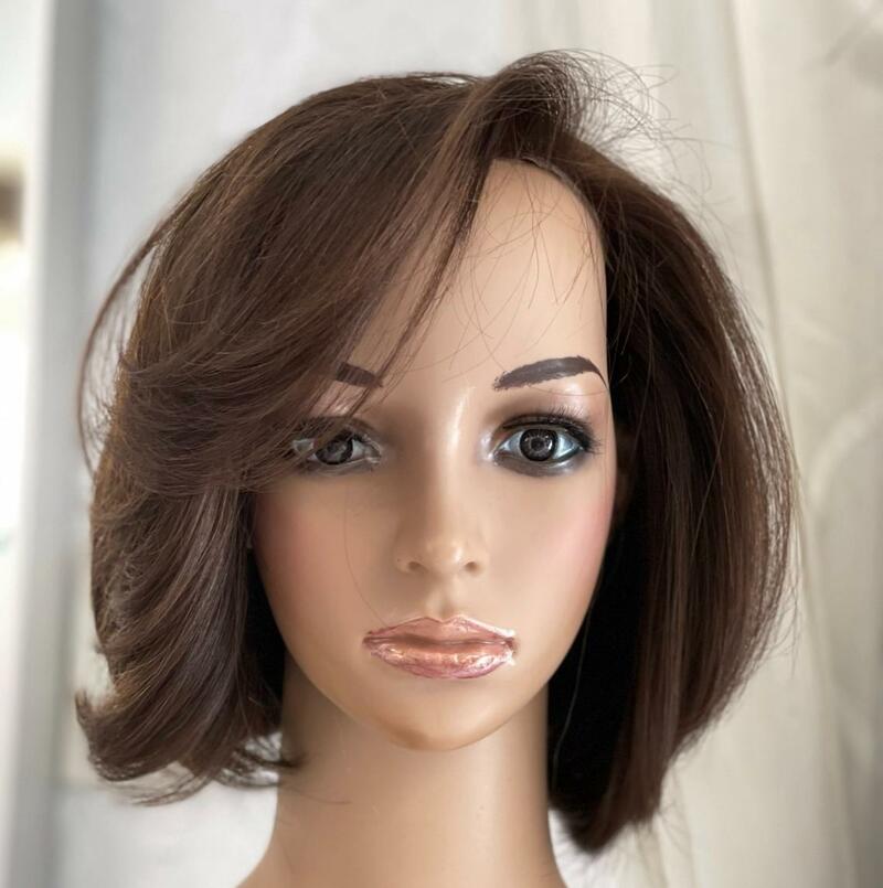 Custom Human Hair Hand Tied Form Fitted to Client.  Color Highlights to Spec.  Medical wig cranial prosthesis